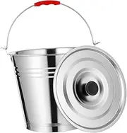 Generic Bucket for Oil Cleaning Bucket Grill Drip Barrel Charcoal Storage Bin Grill Accessory Metal Oil Container Stainless Steel Silver