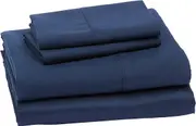 Lightweight Microfiber Bed Sheet Set, Super Soft, Easy Care, 36 cm Deep Pockets, Full, Navy Blue