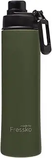 made by Fressko | Move Wide Mouth Insulated Stainless Steel Water Bottle-Khaki | with Sip Lid | 22 oz 660ml |BPA-Free | Leak Proof Lid