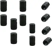 Bluejunior 12Pcs Tire Valve Stem Caps (Black), Aluminum Alloy Hex Grip Valve Covers，Dust-Proof Replacement Caps for Car, Bike, Motorcycle & SUV