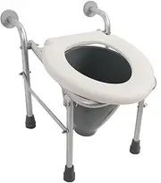 Toilet Riser for Seniors, Raised Toilet with Humanized Support, Stand Alone Commode Riser Foldable Stool for Handicap Pregnant Women, Space Saving Design