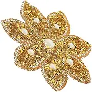 SHINEOFI Bridal Rhinestone Applique Flower Patch Iron Decoration for Wedding Dress DIY Crafts Costumes Clothing Lightweight Durable Rhinestone Iron Patch