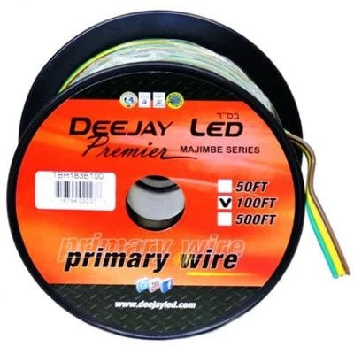 Deejay LED TBH183B100 18ga 100ft Y/b/g Primary Wire