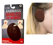 Earbags Bandless Sprigs Ear Warmers Size Medium Brown Lined with Thinsulate