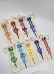 Professionally Tuned 9 Set Solfeggio Frequencies Weighted Color Tuning Fork Set