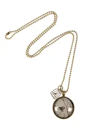 Grey Bird Pendant W Birdcage Charm--NES-PGRBIRD