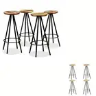 2x/4x Bar Stool Dining Chair Seat Furniture Solid Reclaimed/Mango Wood vidaXL