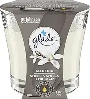 [glade] Scented Candle, Alluring Sheer Vanilla Embrace Room Fragrance, Infused with Essential Oils, Glass Candle Jar, 1 Count