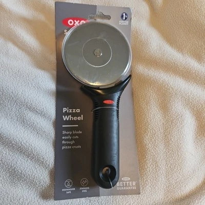 Oxo Pizza Cutter Stainless Steel Blade Soft Black Handle Softworks Wheel Slicer