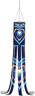 Halloween Garden Sky Blue Heart Windsock Lights Halloween Lighted Windsock for Patio Yard Pathway Party Decor