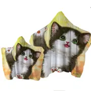 Cute Cat Designs Hi Five Black White Kitten Towel with Hood