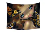 Girl Nymph with Monarchs Butterflies Tapestry