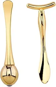 Ipetboom 1 Set Double End Eye Massage Stick Shaped Skin Care Tool for Eye Application Promotes Circulation Reduces Dark Circles Includes Roller Spoon for Daily Skin Care Routine