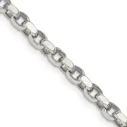 22 Inch Sterling Silver 3.5mm Diamond-Cut Rolo Chain