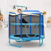 Costway152cm Kids 3-in-1 Game Trampoline Seamless with Enclosure Net-Blue