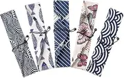 5 Pieces Straw Carrying Pouch, Straw Bag, Chopstick Case, Travel Bag for Stainless Steel, Glass, Silicone, Bamboo, Cutlery and Cleaning Brush Straws, Safety and Reusable Case