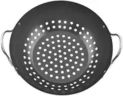 KITANDOVE Grill Pan Baking Pan Multi-Function Wok Vegetable Basket Non-Stick BBQ Supply