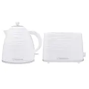 Westinghouse Kettle and Toaster Pack White Striped 1.7L Kettle, 2 Slice Toaster WHKTPK07W