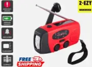 Solar Hand Crank Emergency Radio Power Bank LED Torch Light USB charger AM FM