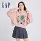 Gap 女裝 Gap x JEREMY VILLE聯名 Logo印花刷毛帽T-粉色(853242)