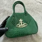 Vivienne Westwood Patent Vegan Leather Yasmine Shoulder Bag In Silver Hardware