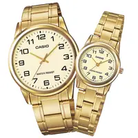 在飛比找PChome24h購物優惠-CASIO / 卡西歐 復古時尚 數字刻度 不鏽鋼手錶 情侶