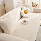 Velvet Sofa Covers Room Plush Corner Couch Cover Elastic Protector Slipcover