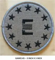 FALLOUT ENCLAVE BLACK ON GRAY PATCH IRON ON BACKING - GAME145