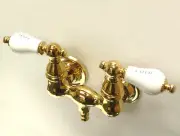 Elements Of Design DT0312PL Double Handle Wall Mounted Clawfoot - Brass