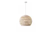 Carissa Bamboo Rattan Pendant Light Lamp Cream Natural Large