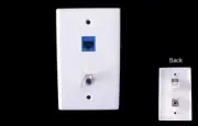 Ethernet Wall Plate CAT6 F 3G Coax Single Gang keystone Network RJ45 Punch Down