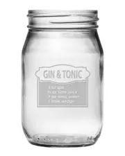 susquehanna Set of 4 Gin & Tonic Recipe 16oz Mason Jars NoSize NoColor