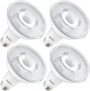 Sunco 4 Pack Dusk to Dawn Light Bulbs Flood Light Outdoor PAR30 LED Photocell Se