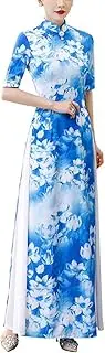 [TJSCFY] Traditional Vietnamese Dress for Women Chinese Dresses Elegant Long Qipao, Cheongsam Dress for Evening Party
