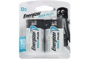 Energizer Max Plus High Performance D Alkaline Batteries 2 Pack