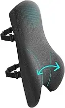 Lumbar Support Pillow for Office Chair, Memory Foam Car Seat Back Support, Ergonomic Design Orthopedic Backrest, Breathable, Adjustable Straps, for Computer Chair, Car Seat