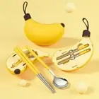304 Stainless Steel Spoon Chopsticks Set Portable Folding Tableware Camping