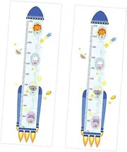CIMAXIC 2pcs Height Sticker Animals Cute Stickers Decals Cartoon Puffy Unicorn Height Measurement Device Fox Gauge Boys Removable Growth Chart Fish Window