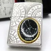 Taurus Constellation Metal Zippo Oil Lighter 2015 MIB Rare