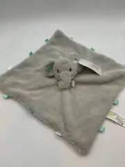 KELLYTOY Baby Grey Gray Mint ELEPHANT Ribbon Rattle Security Soft Lovey Plush