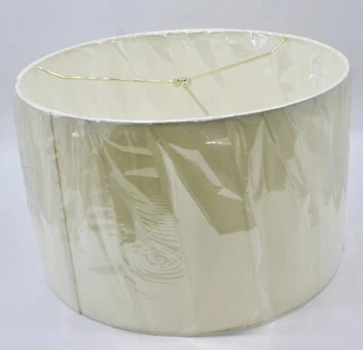 NEW JOHN RICHARD COLLECTION CONTOURED GOLD SILK TAN LAMP SHADE Round 18X11X18