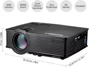 PHONECT 2400 LUX LED Video Projector, Full HD 1080P and Up to 180" Display