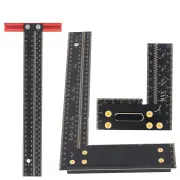 Aluminum Alloy Multi-angle Measuring Ruler Square Ruler Parallel Line Drawing Hole Scribing Ruler Ideal Layout Tool for