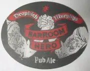 BARROOM HERO PUB ALE Beer COASTER, Mat with TATTOOS ARMS Magic Hat, VERMONT 2018