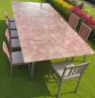 36"x72" Pink Rose Quartz Stone Dining Table Crystal Healing Gemstone Countertops