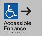 Accessible Entrance Right Sign AE-RIGHT-SILVER (Braille) | Braille Signs