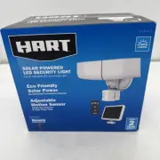 HART 2-Head LED Solar Motion Sensing Security Flood Light, Remote Control, CCT,