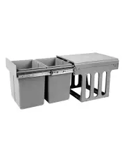 [Cefito] Pull Out Kitchen Double Basket 2 x 15L Bin in Grey