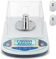 CHAOFLIGHT High Capacity Lab Scale, 500g x 0.001g Precision Electronic Balance with Windshield for Laboratory, Jewellery Counting, Industrial Weighing,Kitchen (500g 0.001)