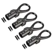 0.55" Cord End Cap Terminator Cord Finding for Tassel Jewelry Making, 4Pcs Black